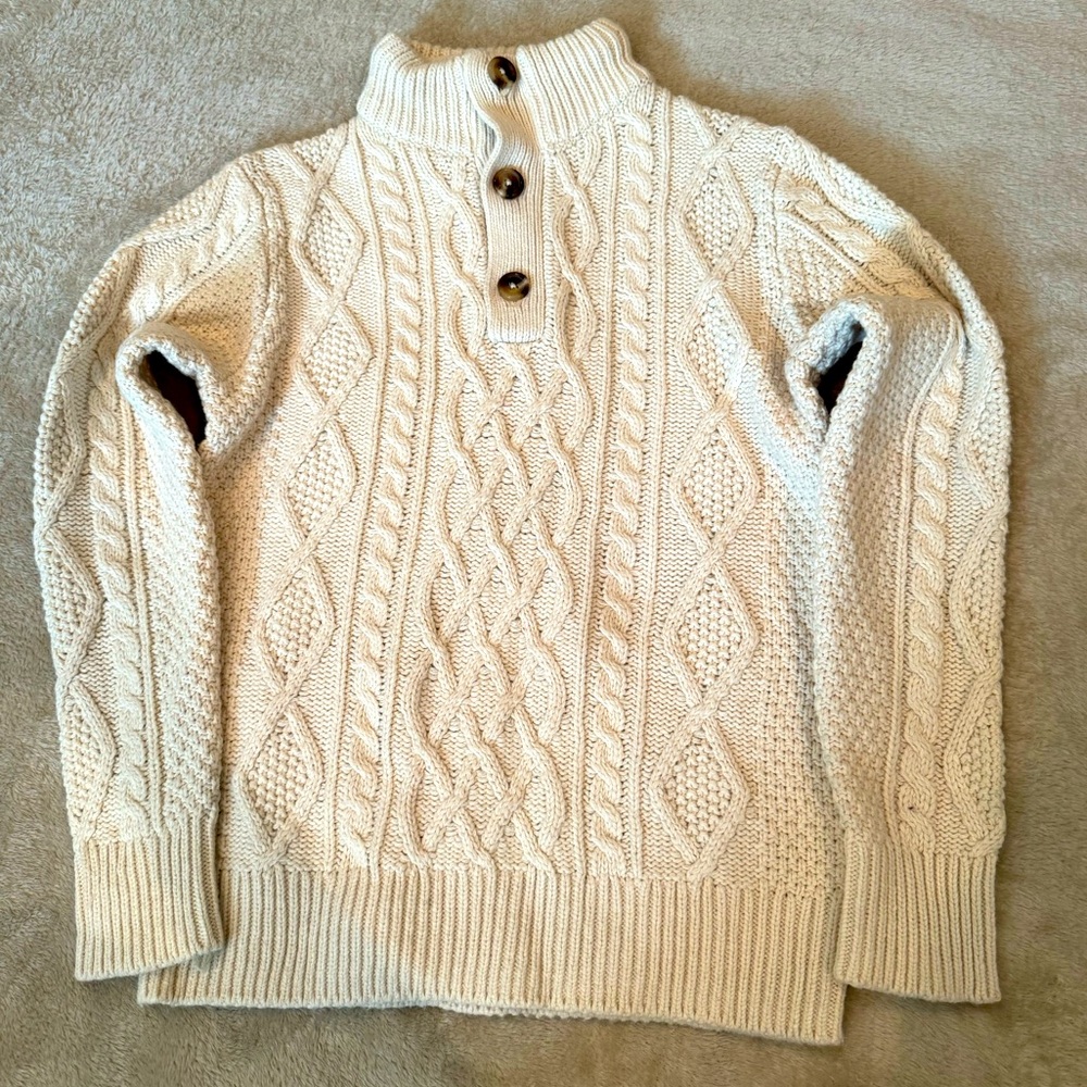 GAP kids cable sweater, cream color, size M (8-9)